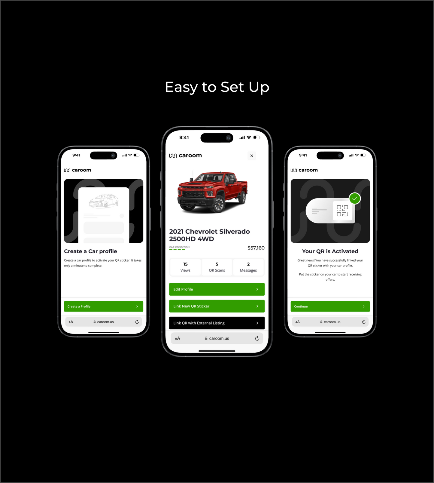 'For Sale' Car Stickers with QR Code - 4 Pack